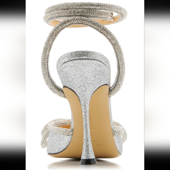 NIB MACH & MACH Double Bow Crystal-Embellished Glittered Pumps Heels - Picture 10 of 14